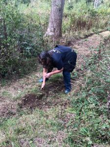 Denise hiding a truffle Truffling Experience
